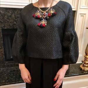 EYEDOLL France Balloon Sleeve Textured Top sz.XS-S